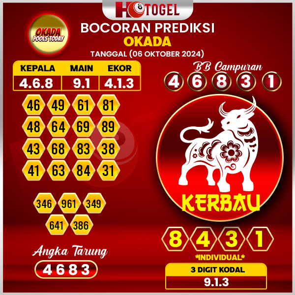 Prediksi Togel Okada 06 Oktober 2024